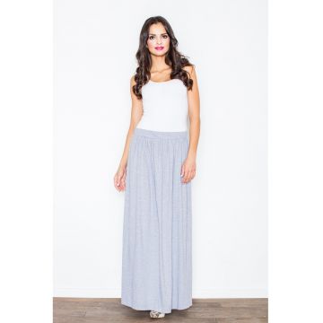 Fusta maxi  eleganta - gri - bumbac - pentru vara