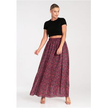 Fusta maxi  model M956 - multicolor - material textil - design floral -
