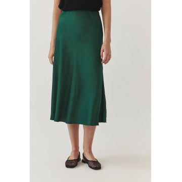 Fusta midi cu aspect de satin