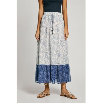 Fusta midi cu broderie