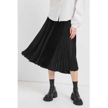 Fusta midi cu pliuri si talie elastica Vlysola