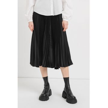 Fusta midi cu pliuri si talie elastica Vlysola