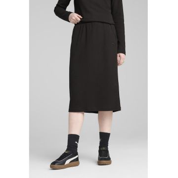 Fusta midi cu talie elastica