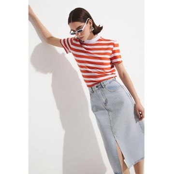 Fusta midi din denim