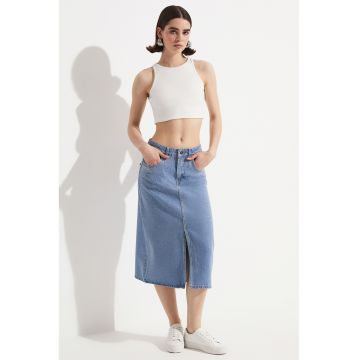 Fusta midi din denim