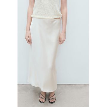 Fusta midi din satin