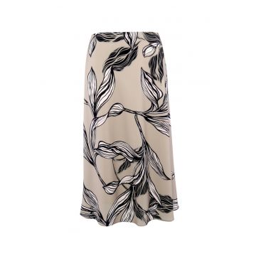 Fusta midi evazata cu imprimeu floral