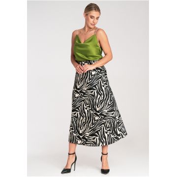 Fusta midi  imprimeu zebra - elastica - poliester -