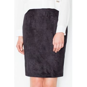 Fusta midi  neagra - poliester - croiala creion - elastica