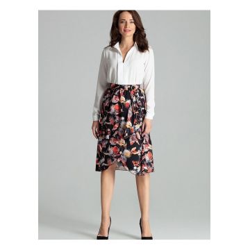 Fusta midi  plisata - model floral - poliester