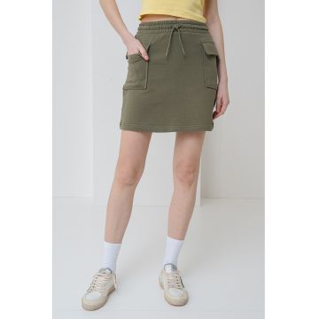Fusta mini cu buzunare cu clapa