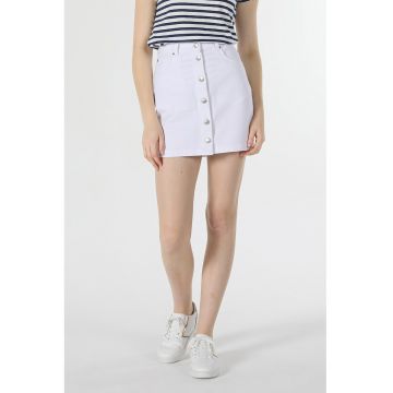 Fusta mini de denim - Alb