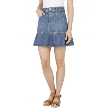 Fusta mini evazata din denim