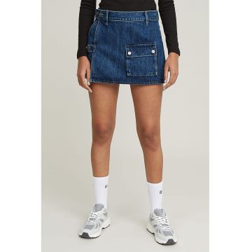 Fusta-pantalon din denim cu buzunar frontal