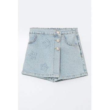Fusta-pantalon uni din denim