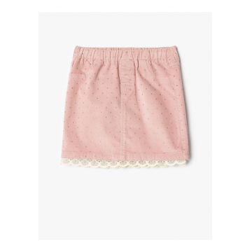 Fusta scurta cu model cu stele si garnitura din dantela
