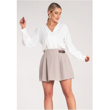 Fusta  scurta - eleganta - bej - poliester -