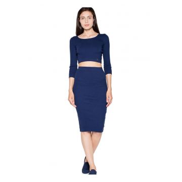 Set fusta/top dama -  Bumbac/Elastan - Bleumarin