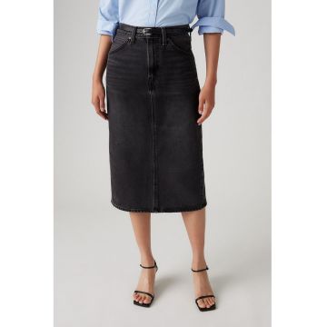 Fusta din denim cu croiala dreapta