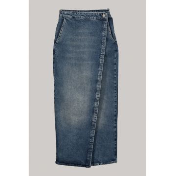 Fusta din denim cu croiala dreapta