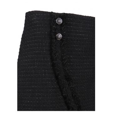 Fusta din tuid cu garnitura decorativa - Negru