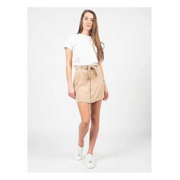 Fusta dreapta mini Floren - Bej -