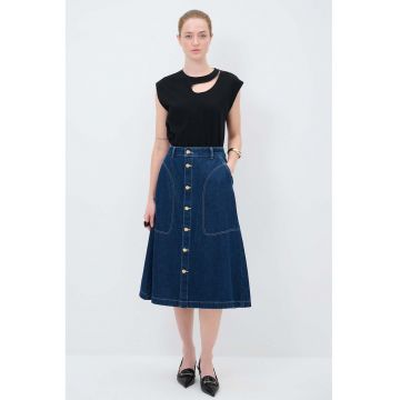 Fusta evazata din denim