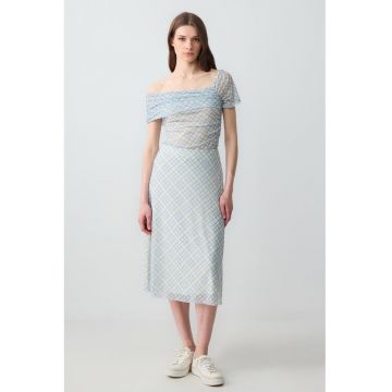 Fusta evazata midi cu model Fusta evazata midi cu model