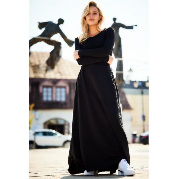 Fusta lunga cu slit lateral si insertii elastice