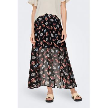 Fusta maxi cu aspect semi-transparent