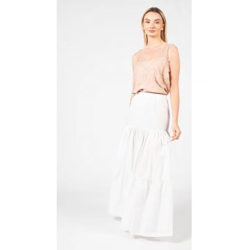 Fusta maxi evazata Dignity 2 - Alb - 34