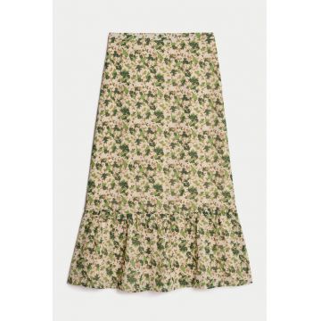 Fusta midi cu imprimeu floral