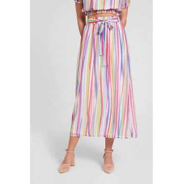 Fusta midi cu model floral