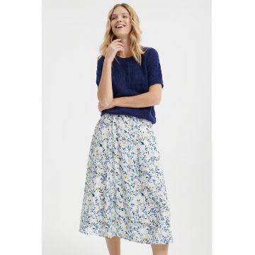 Fusta midi cu model floral