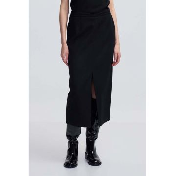 Fusta midi cu pensa si slit
