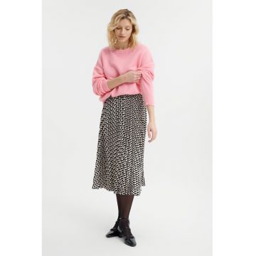 Fusta midi cu pliuri si model