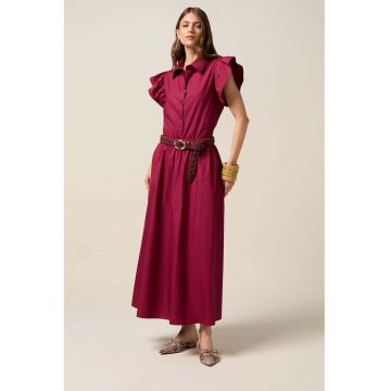 Fusta midi cu talie elastica