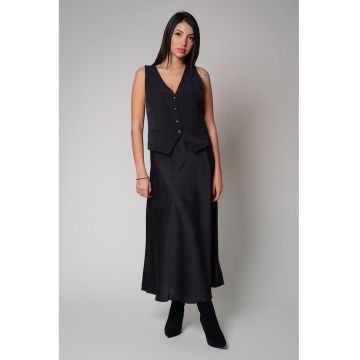 Fusta midi din satin