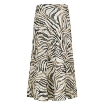 Fusta midi petrecuta - cu animal print
