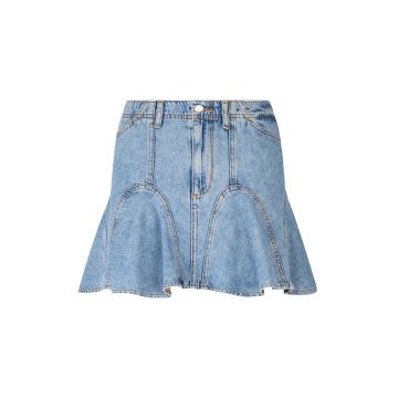 Fusta mini din denim cu talie joasa