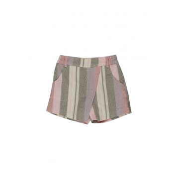 Fusta - pantalon scurt  - Cotton Candy - Roz cu dungi - pentru fetite