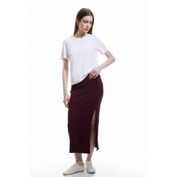 Fusta slim fit striat
