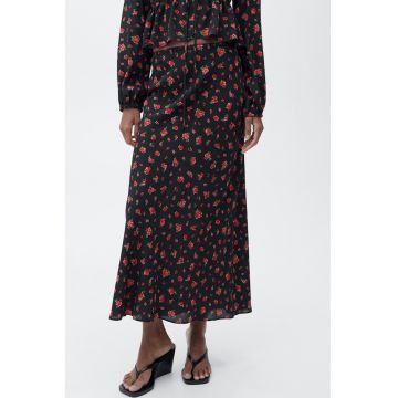 Rochie maxi cu croiala dreapta si model floral