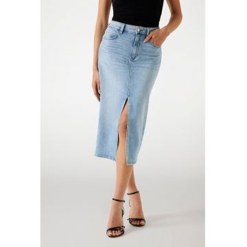 Fusta cambrata din denim