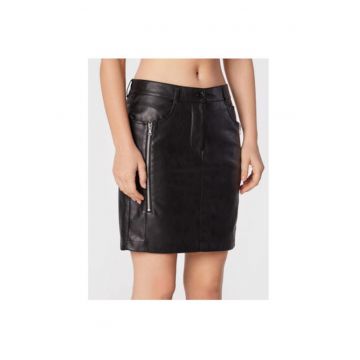 Fusta dama -  301359050 - Poliester/Piele ecologica - 42 EU - Negru