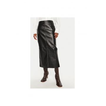 Fusta dama -  304010026 - Piele ecologica - Negru