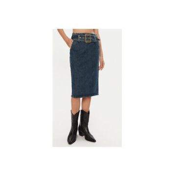 Fusta dama -  304759826 - Bumbac - XS INTL - Albastru