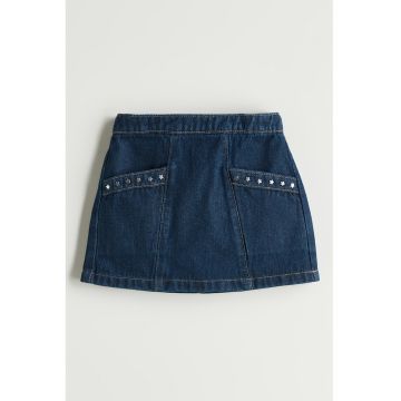 Fusta de denim cu stele metalice