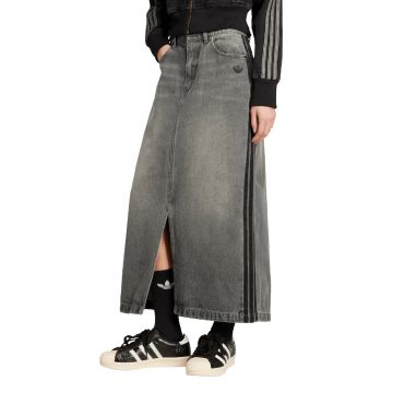 Fusta din denim cu 3 dungi Adicolor