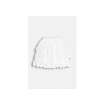 Fusta evazata din tulle cu aspect stratificat